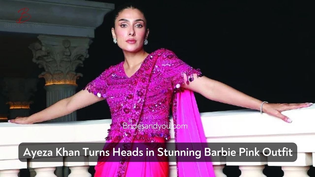 Ayeza Khan Barbie pink saree look